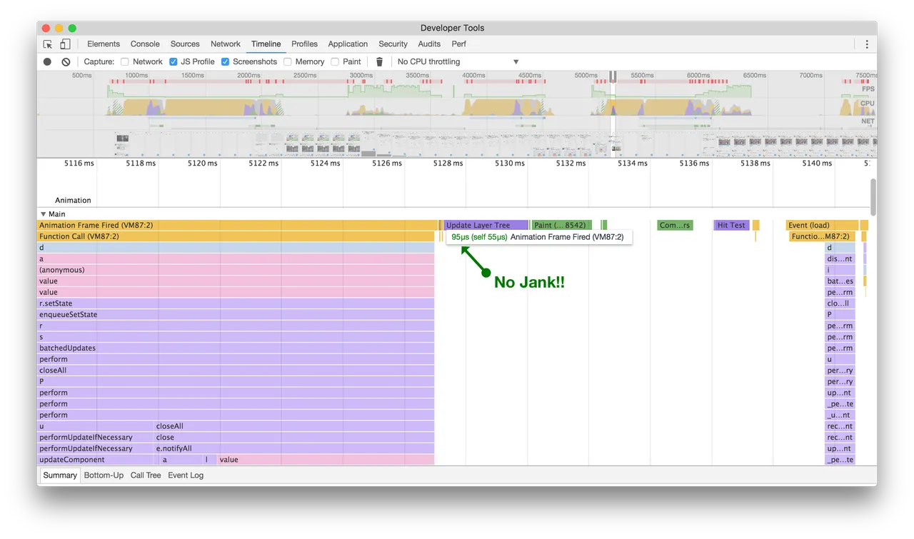 Jank after virtual scrolling
